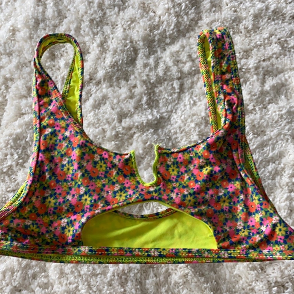 Frankies floral cut out bikini top